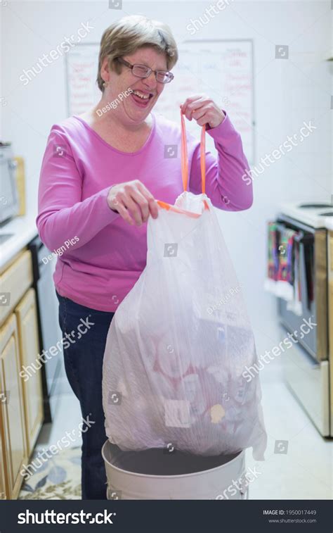 woman autism throwing garbage bin stock photo  shutterstock