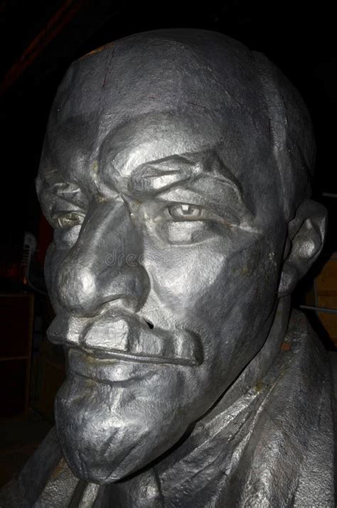 The Head of Lenin, Standing Behind the Curtains of the House of Culture ...
