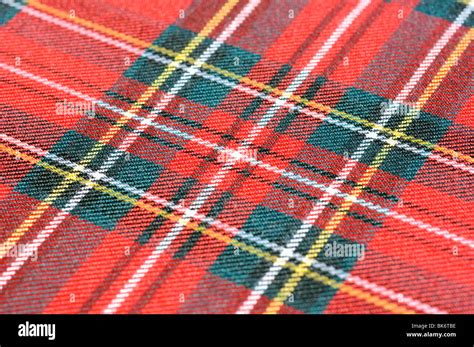 Scottish plaid fabric closeup Stock Photo - Alamy