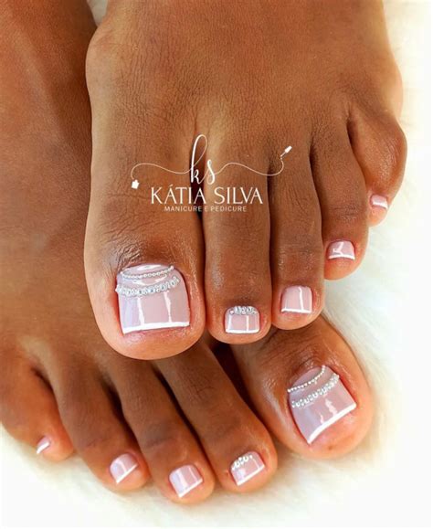 50 Best Wedding Toe Nails : Pearl Embellishment French Tip Toe Nails 1 - Fab Mood | Wedding ...