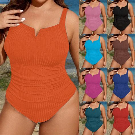 CAIXIA Women's Large Size Tummy Control One Piece Swimwear Padded