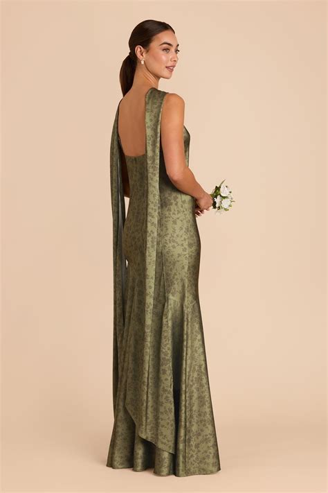 Bright Martini Dreamy Floral Bridesmaid Dress Matte Satin Size Small