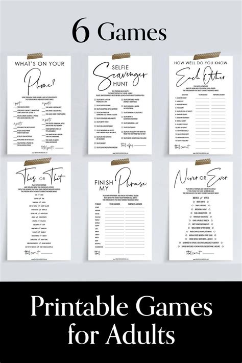printable games  adults adult games games  teens family games