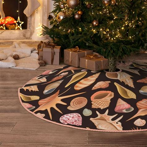 Christmas Tree Skirt - Conch Shells Print No.9071 Halloween Tree Skirt ...