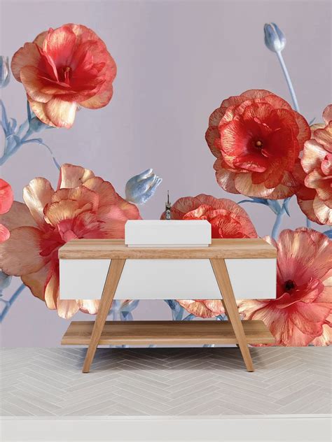Fresh Camellias Mural Wallpaper | Floral Ever Wallpaper UK