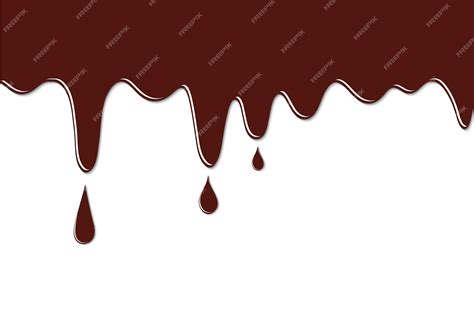 premium photo dark brown chocolate drip  flow white background