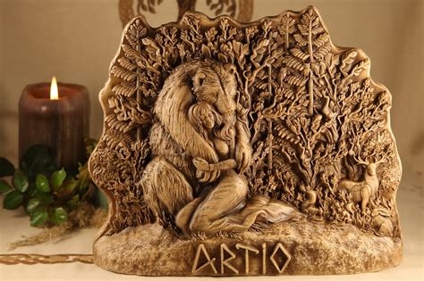 Artio Goddess statue altar Mama bear decor Black forest | Etsy
