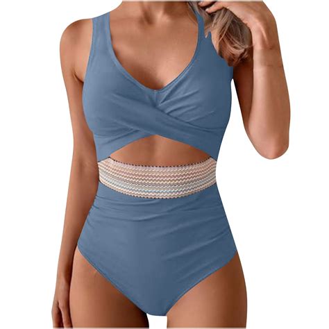 Aueoeo Women's 1 Piece Swimsuits Abdominal Control Cutout Bathing Suit