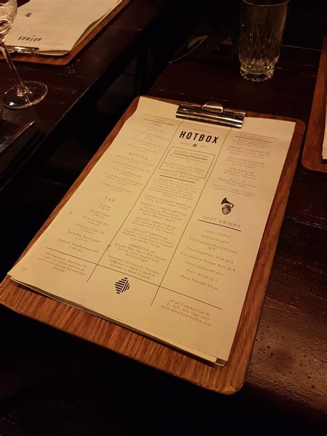 Menu at HotBox London BBQ, London, 46-48 Commercial St