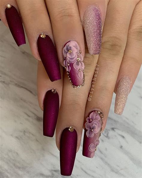 Pin by 🦋 𝓙𝓮𝓼𝓼𝓲𝓬𝓪 🦋 on 💅 и α ι ℓ ѕ | Burgundy acrylic nails, Nail ...