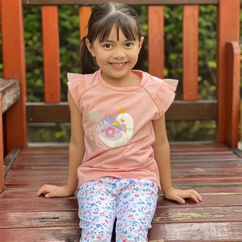 E'clat เสื้อยืดคอกลม เด็กผู้หญิง 1-6ปี แขนสั้นระบาย พิมพ์ลายด้านหน้า ...