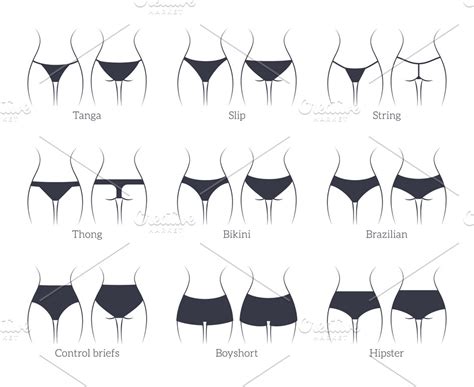 Female panties types icons | Custom-Designed Icons ~ Creative Market
