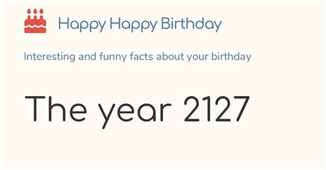 The year 2127: Calendar, history and birthdays