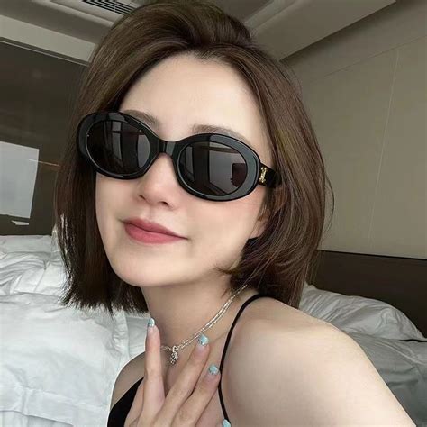 jual kacamata hitam wanita model retro oval ukuran kecil shopee indonesia
