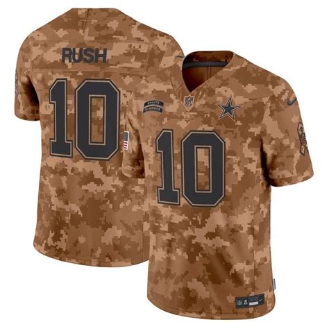 Dallas Cowboys 2024 Men's #10 Cooper Rush Brown Camo Vapor Limited ...