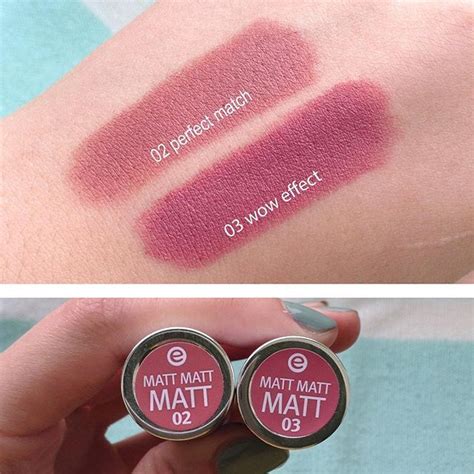 Essence matt matt matt lipsticks in 02 perfect match & 03 wow effect ...