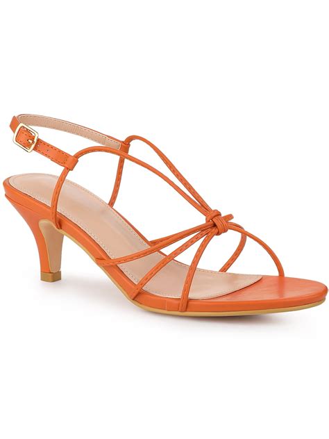 Allegra K Women's Strappy Slingback Kitten Heel Sandals - Walmart.com