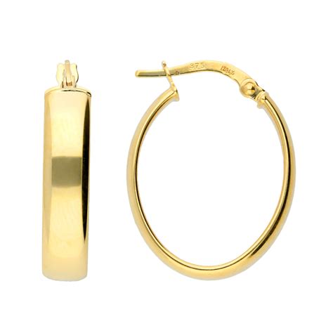 9ct Yellow Gold Hoop Earrings | Buy Online | Free Insured UK Delivery