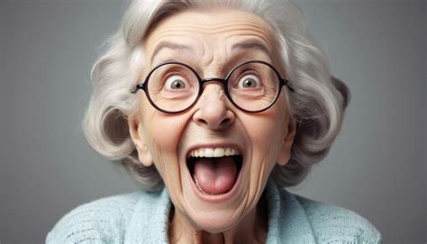 Premium Photo | Cheerful Granny Making Faces Spirited Old Woman Having Fun