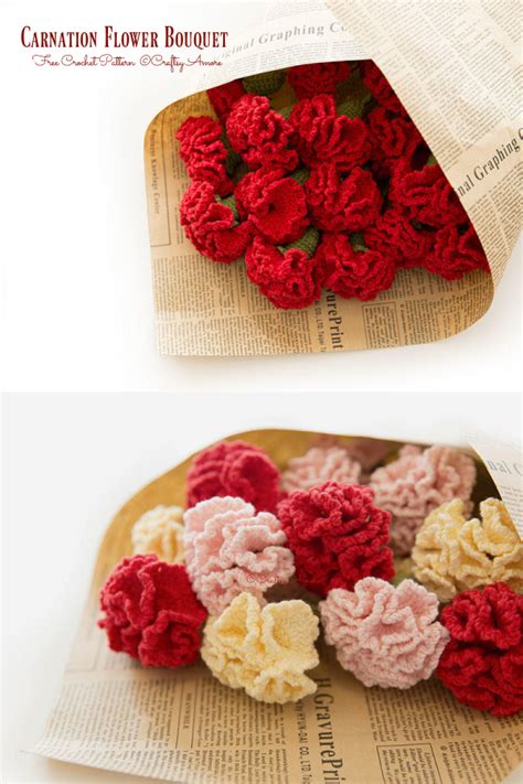 Beautiful Carnation Flower Free Crochet Pattern For Mother's Day ...