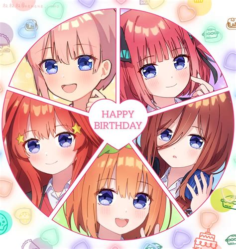 nakano nino, nakano miku, nakano yotsuba, nakano ichika, and nakano