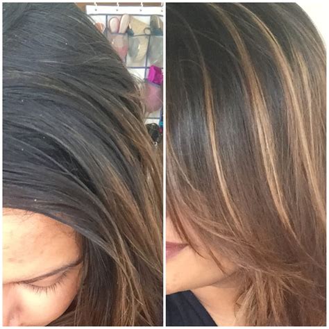 How To Maintain The Perfect Dimension For A Brunette With Caramel And Blonde Highlights Using Professional Products 1