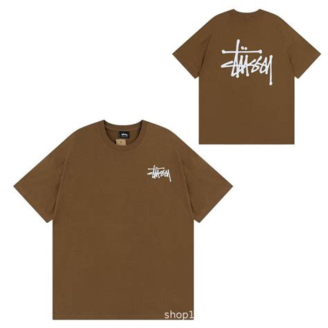 Футболка Stussy, размер 44, цвет коричневый - купить по выгодной цене в ...