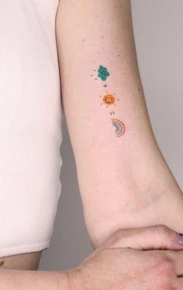 70+ Beautiful Tattoo Designs For Women : Cloud + Sun + Rainbow I Take ...