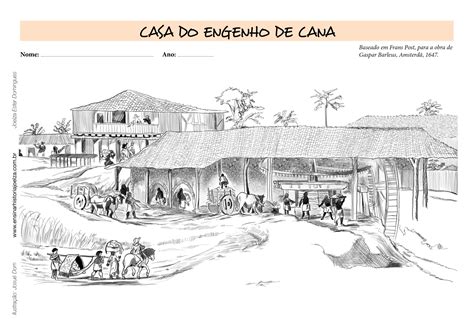 Desenho De Engenho Colonial Para Colorir