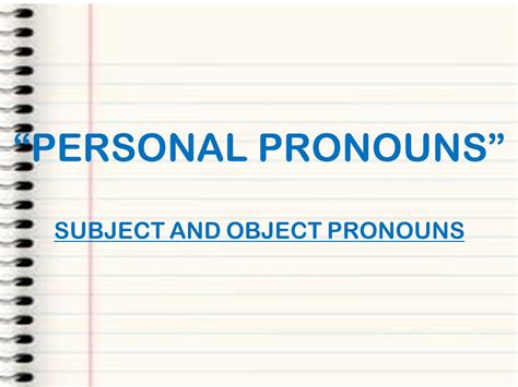 PERSONAL PRONOUNS | Teaching Resources