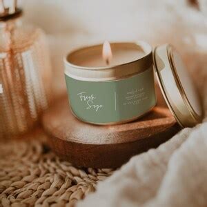 Sage Printable Candle Label Template, Modern Minimal Product Label ...