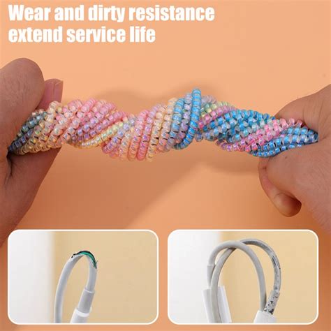 bluewow cminches spiral earphone cord protector charging cable