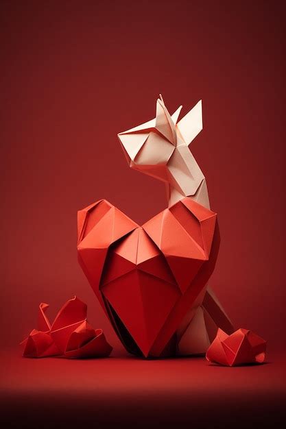 Premium AI Image | valentine day concept origami