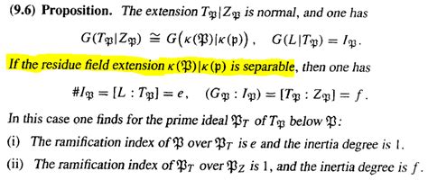 abstract algebra ramified primes  defined  neukirch