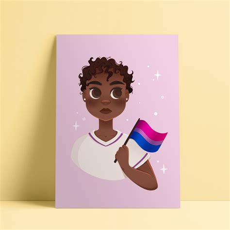 Bisexual Pride Colorful Art Print Pride Proud Illustration Digital ...
