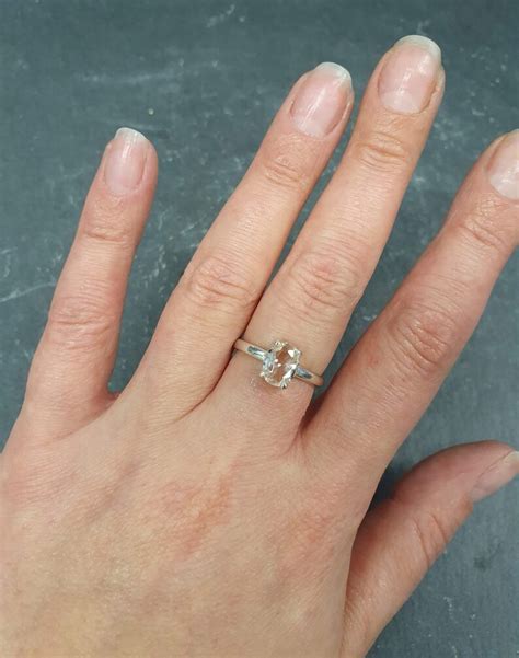 White Topaz Ring Natural White Topaz Oval Solitaire Ring - Etsy