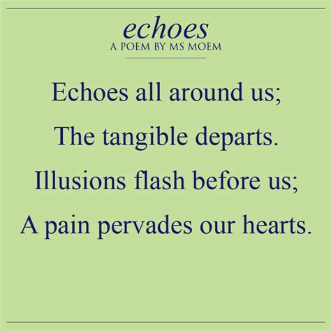 Echoes | A Poem | Ms Moem | Poems. Life. Etc.