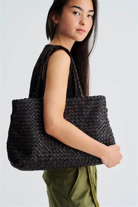 Dragon Diffusion - Vintage Mesh Tote Dark Brown, Woven Leather Bag