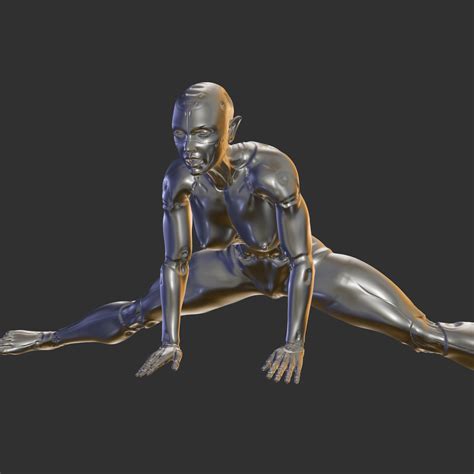 👧 High-Tech Cyber Girl Nude Statue for 3D Print・ 3D File for 3D