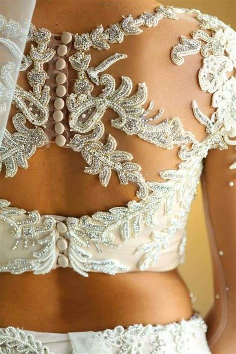decorative  wedding saree blouse piece  lace work white lace