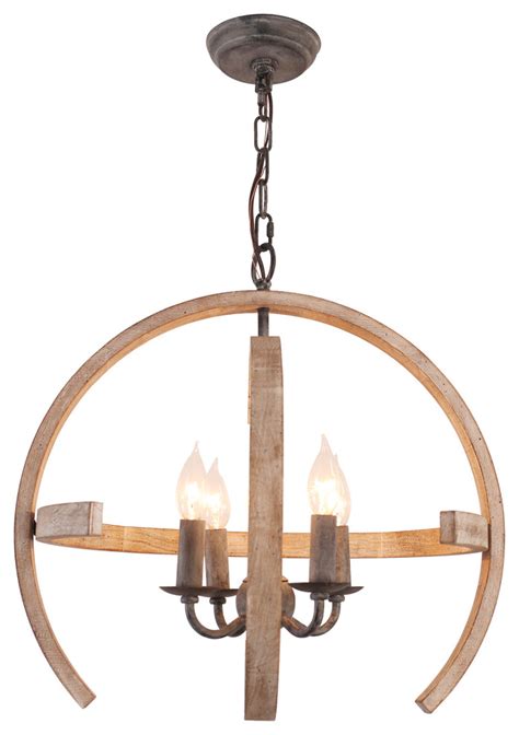 4 Light Candle Style Globe Chandelier - Farmhouse - Chandeliers - by Five Oaks Furniture | Houzz