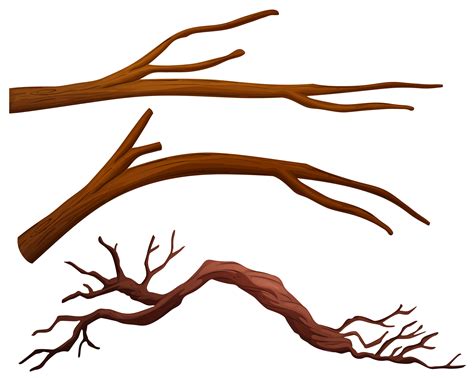 thick tree branches vector