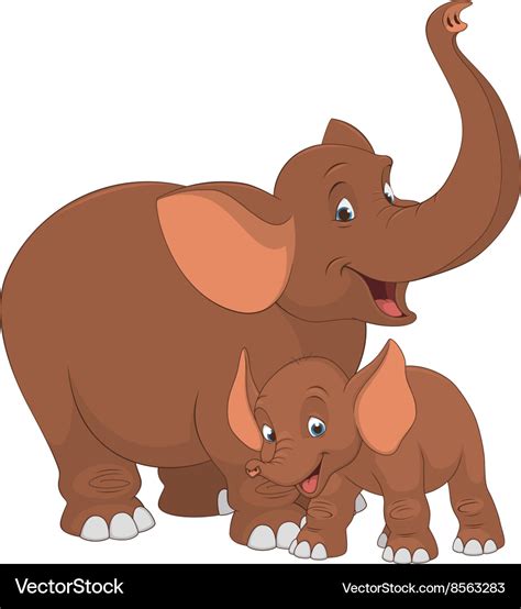 Elephant with cub Royalty Free Vector Image - VectorStock