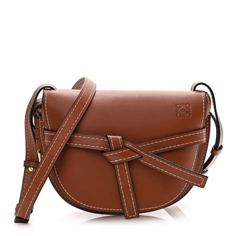 LOEWE Calfskin Small Gate Crossbody Bag Rust 1074567 | FASHIONPHILE
