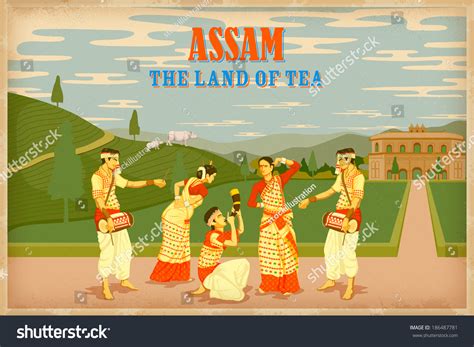 Illustration Depicting Culture Assam India Stock Vector (Royalty Free) 186487781 | Shutterstock