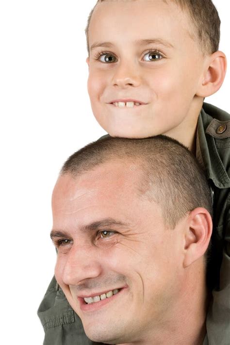 father  son  fun stock photo image  cheerful