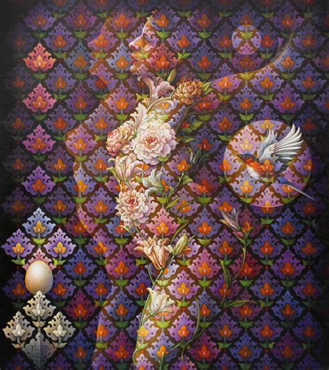 Guy Robinson - "Flora #13" - Geometric Surrealist Painting - Nude