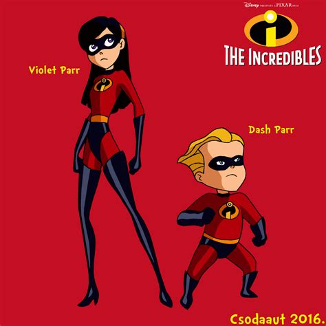 The Incredibles - Violet and Dash Parr in SE style by Csodaaut on 
