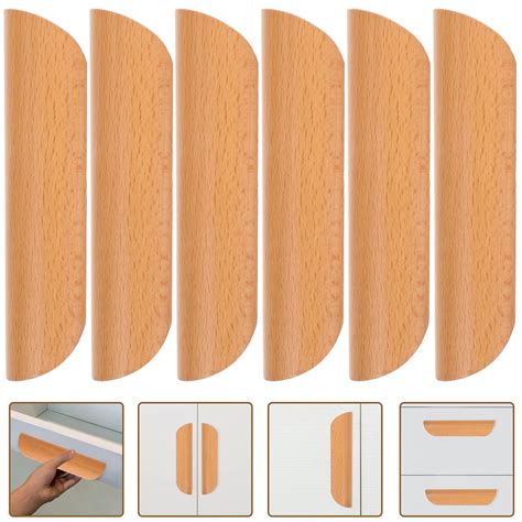 jojofuny Cabinet Handle Khaki Rustic Style 6Pcs 11 8X1 3X0 7In
