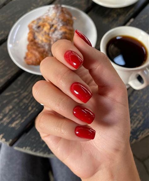 // r e d s | Red nails, Gel nails, Stylish nails